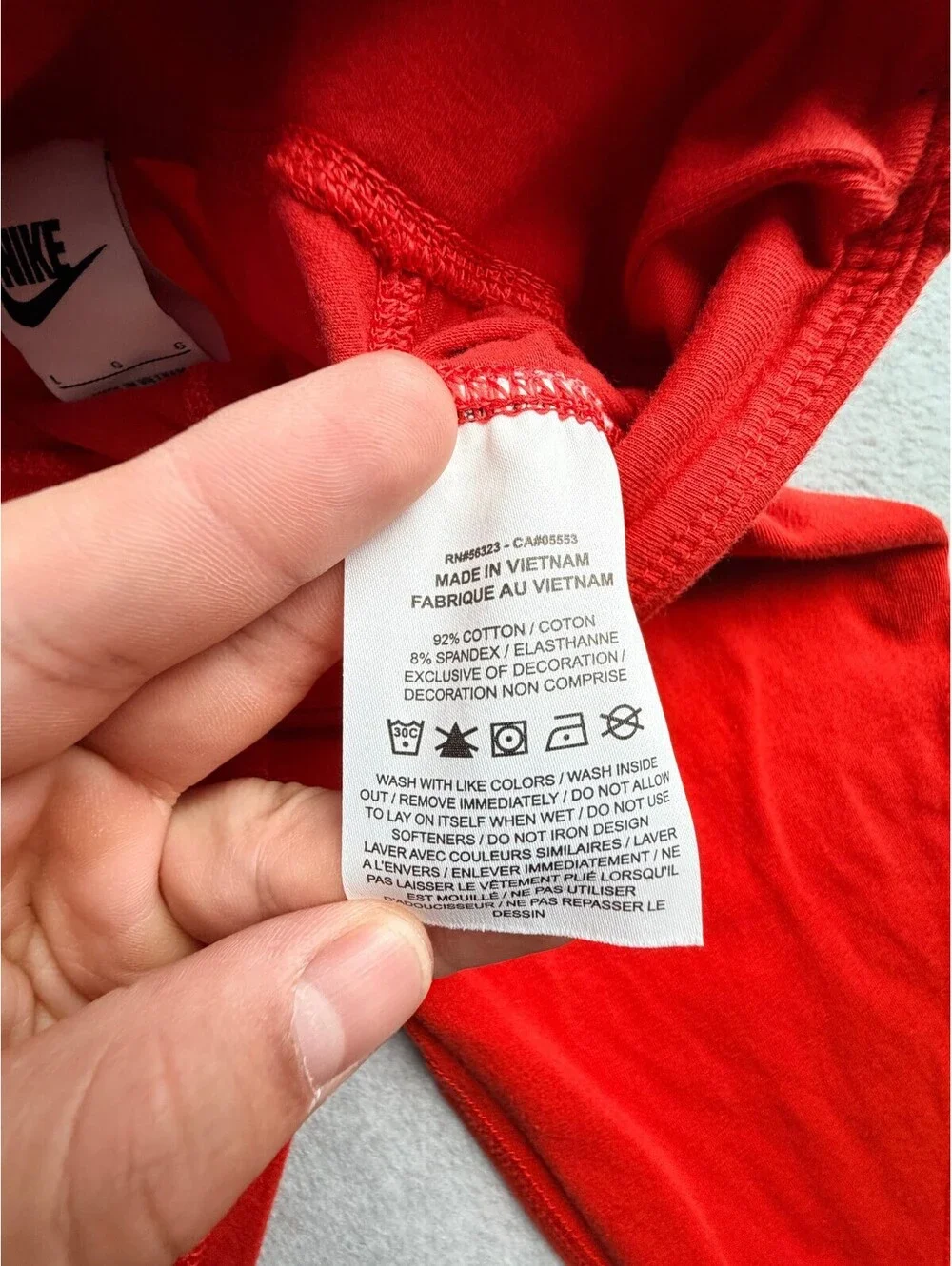 Nike Girls L Red Leggings Athletic Stretch Cotton Blend Graphic Print